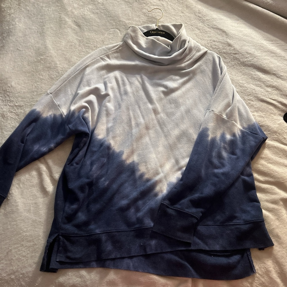 PINK Victoria's Secret Navy and White Turtleneck Sweater